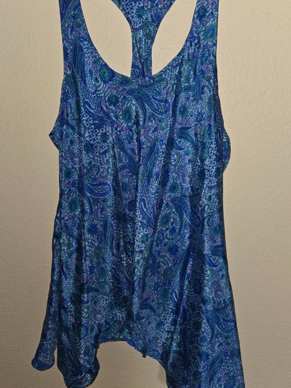 Silky summer Halter top.  Cool and Breezy.  Open arms, neckline, flowing body